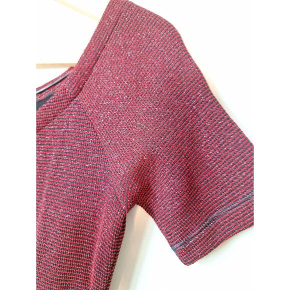 Red Valentino Point d'Esprit Lurex Knit Polka Dot Stripe Dress Women Size Medium - Picture 3 of 15